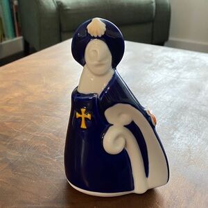 1998 Galos Spain Porcelain Cobalt Figure Santiago Apostal Spain 5.5”